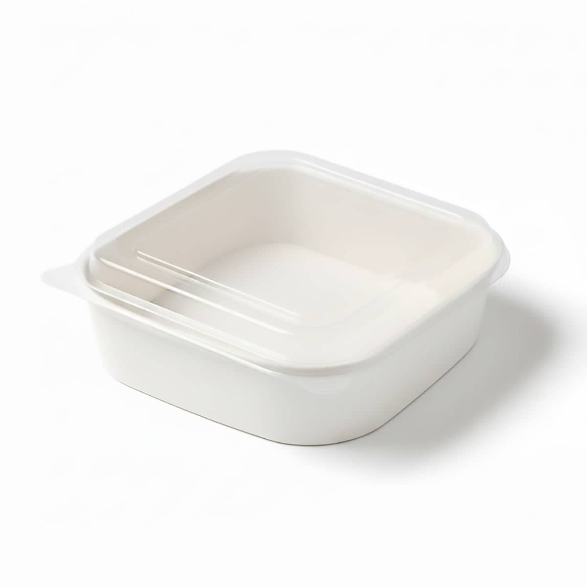 Disposable Square Food Containers with Lids 750ml - White, Pack of 50