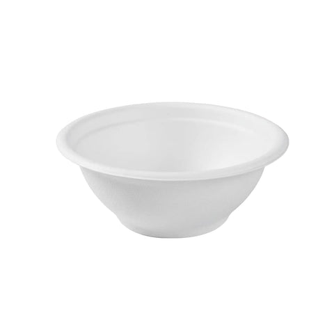 Disposable Sugarcane Fibre Bowls, Pack of 100 - White