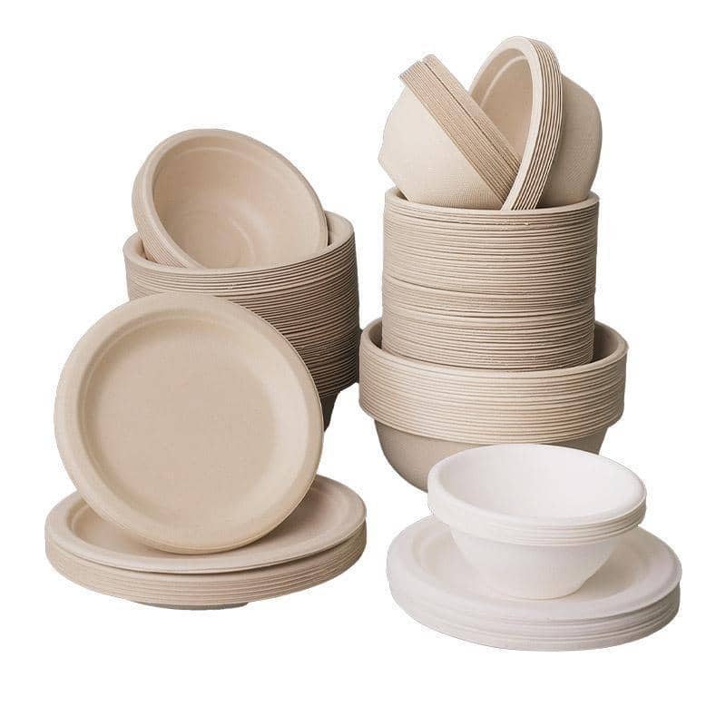 Disposable Sugarcane Pulp Bowls - 210ml, Pack of 100 - view 3