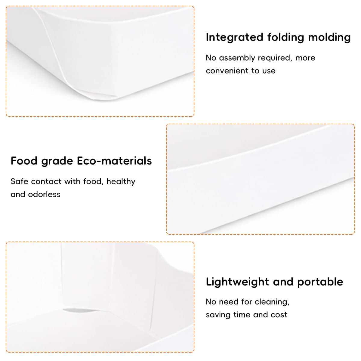 Disposable White Fruit Paper Boat Trays - Box, Pack of 50 - view 5