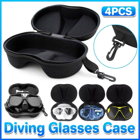 Diving Goggle and Ski Mask Storage Box - 4 Pack, Black