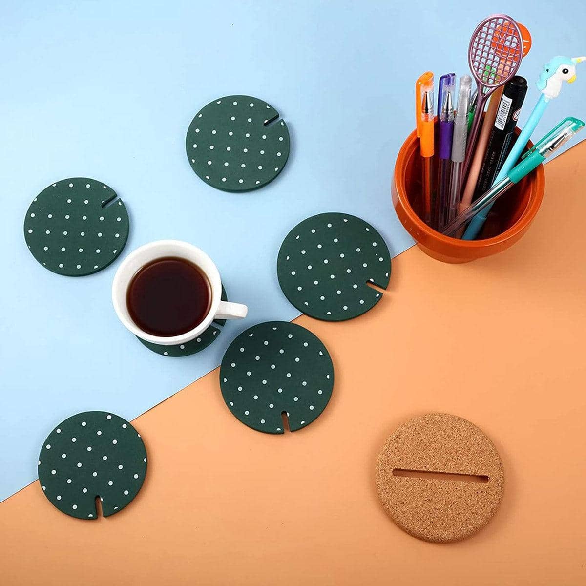 DIY Cactus Heat Insulation Non-Slip Coaster Set for Home and Desk Decor - view 5