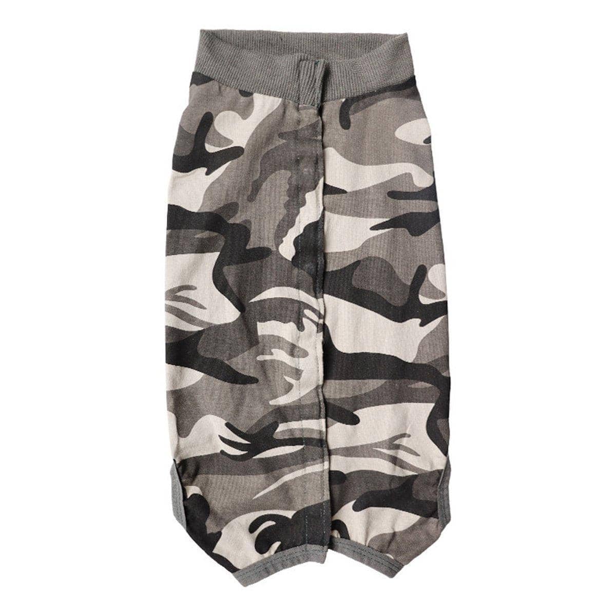 Dog Anti-Lick Recovery Suit - Grey Camouflage, Small (Chest 32-40 cm, Back 29 cm)