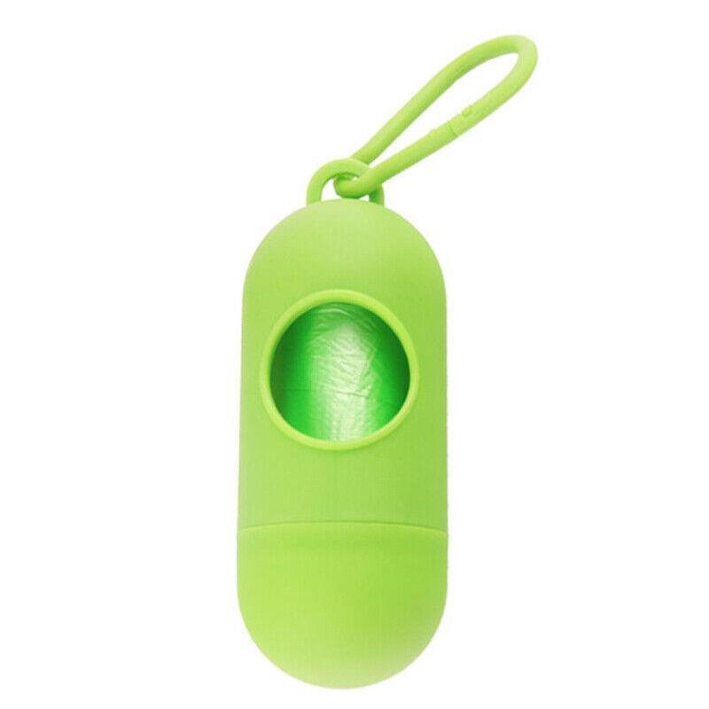 Dog Poop Bag Dispenser with Leash Clip - Lime Green