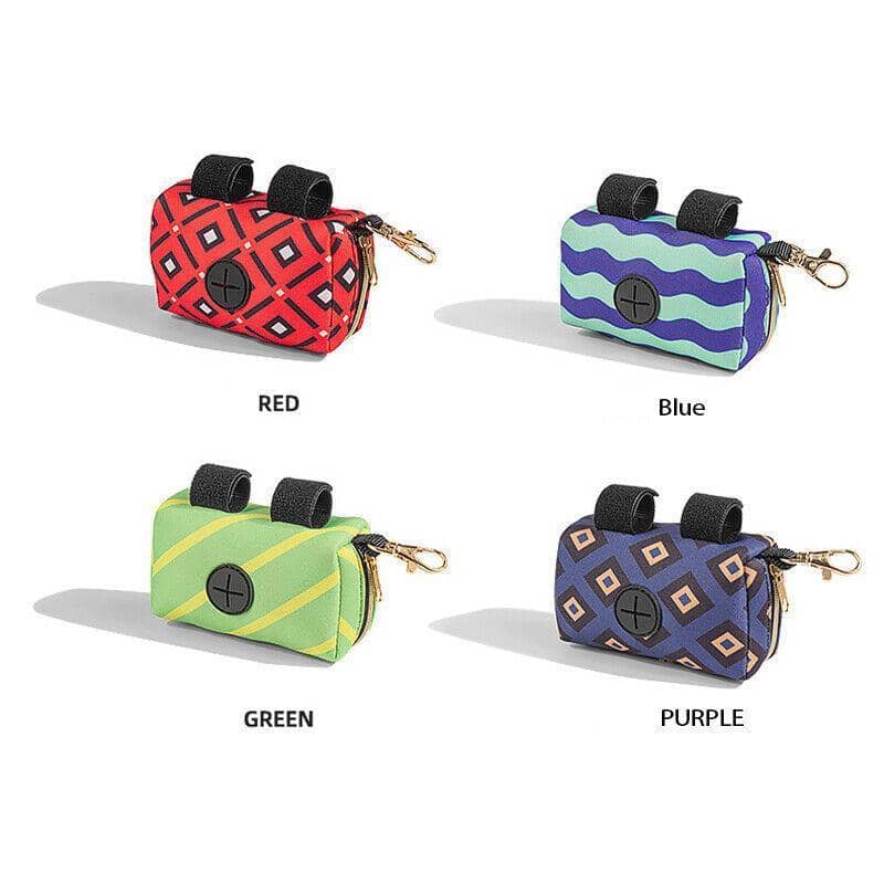 Dog Poop Bag Dispenser Pouch with Carabiner Clip - Purple - view 5