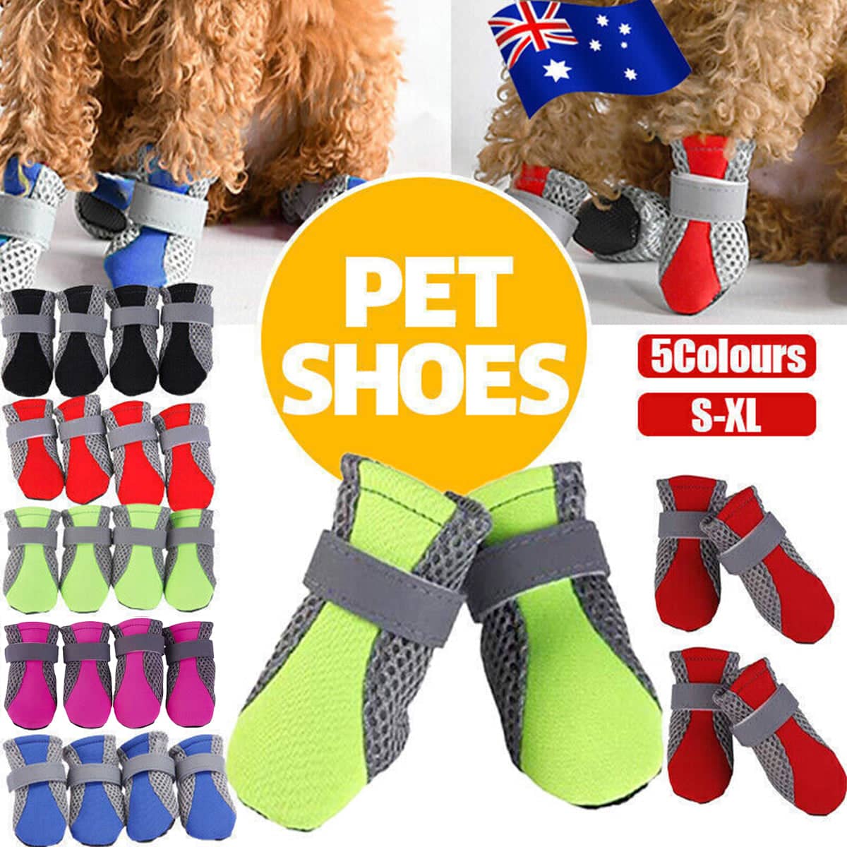 Dog Shoes with Non-Slip Rubber Soles - Blue, XL, Set of 4 - view 2
