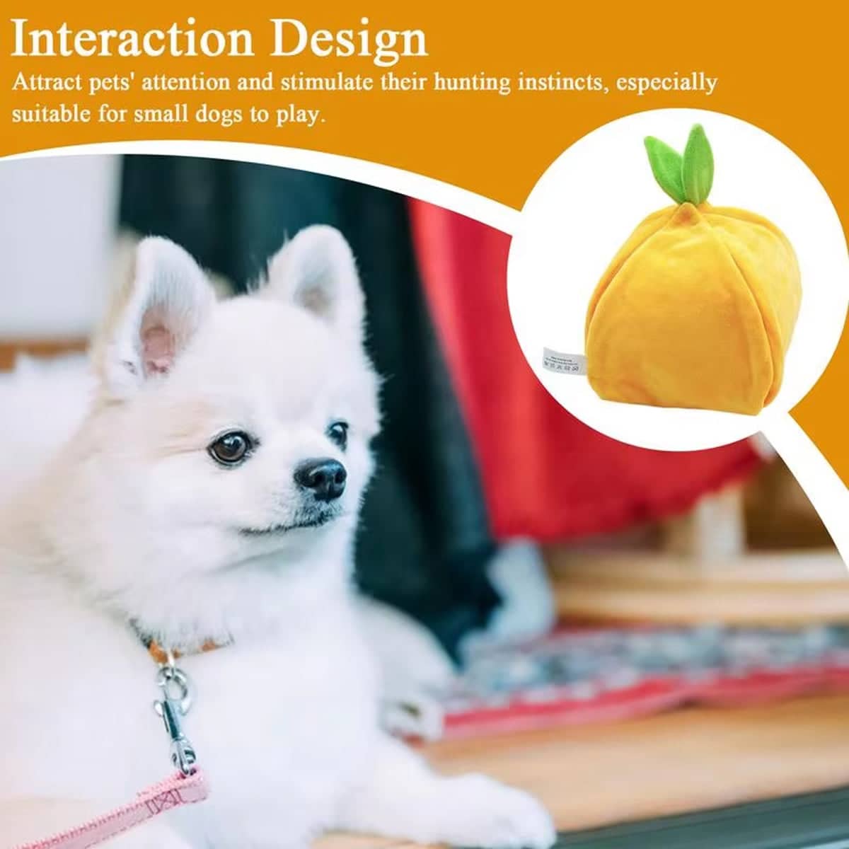 Dog Snuffle Toy Foraging Puzzle for Dogs and Cats - Yellow Fruit Design, 25 x 25 cm - view 5