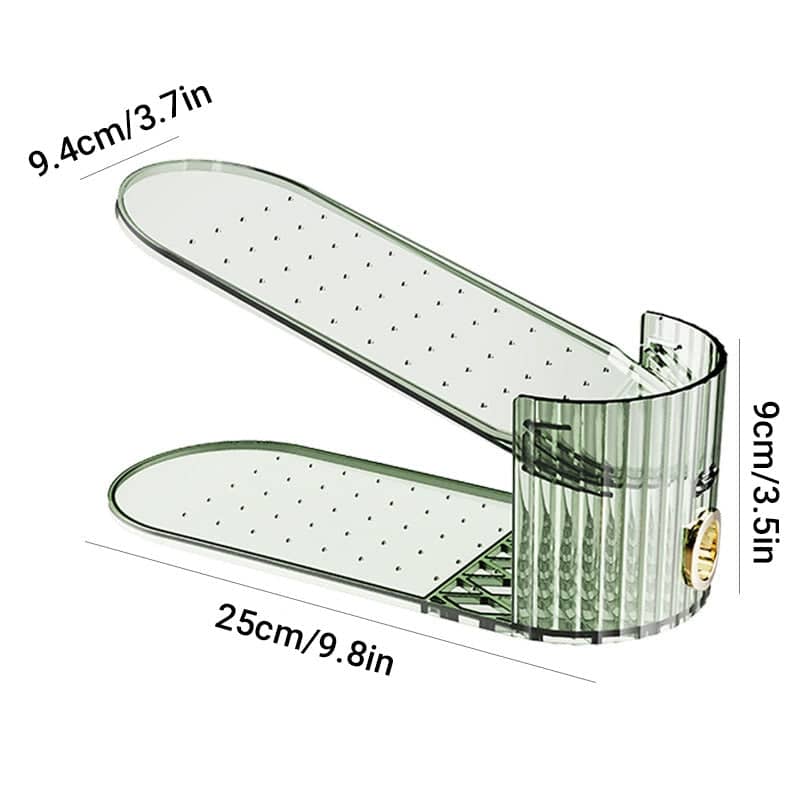 Double Layer Adjustable Shoe Rack Organiser, Pack of 10 - Green - view 4
