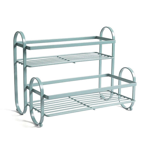 Double Shelf Storage Organiser, Carbon Steel - Green