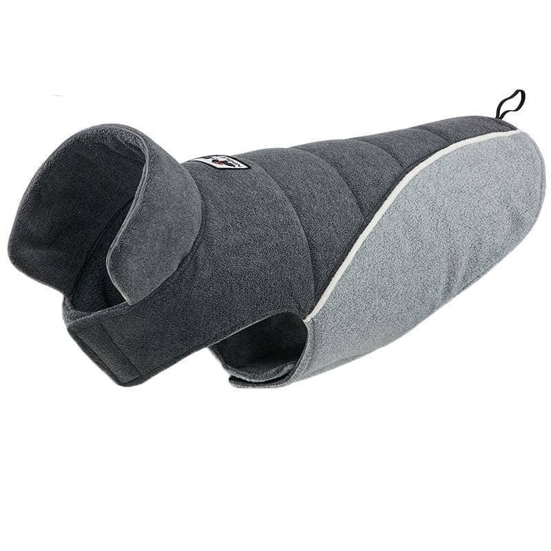 Double-Sided Fleece Dog Coat - Grey, XL (Chest 56-69 cm)