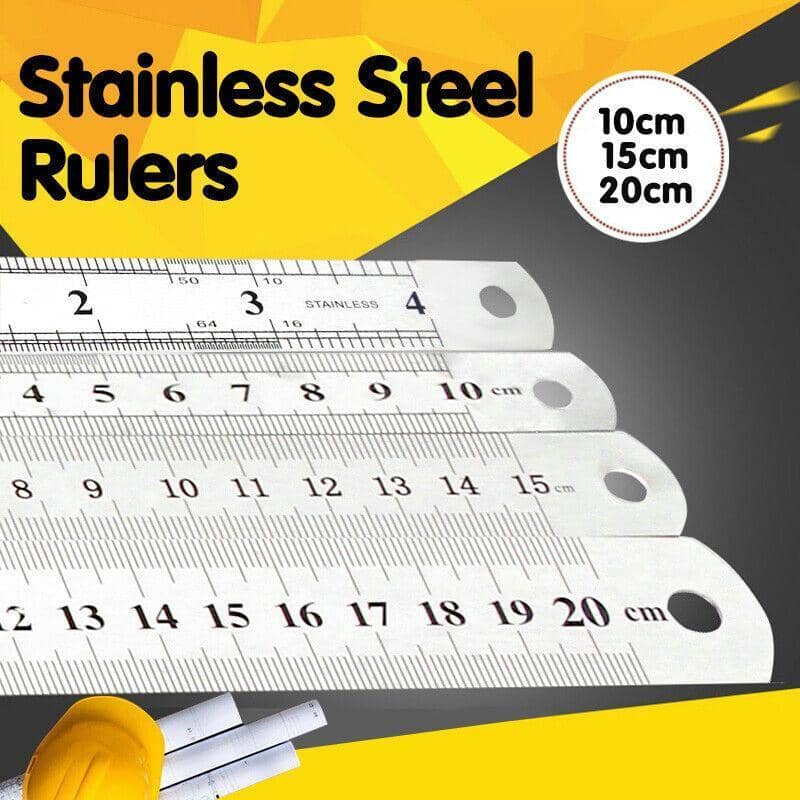 Double Sided Stainless Steel Ruler - 20cm, Pack of 2 - view 2