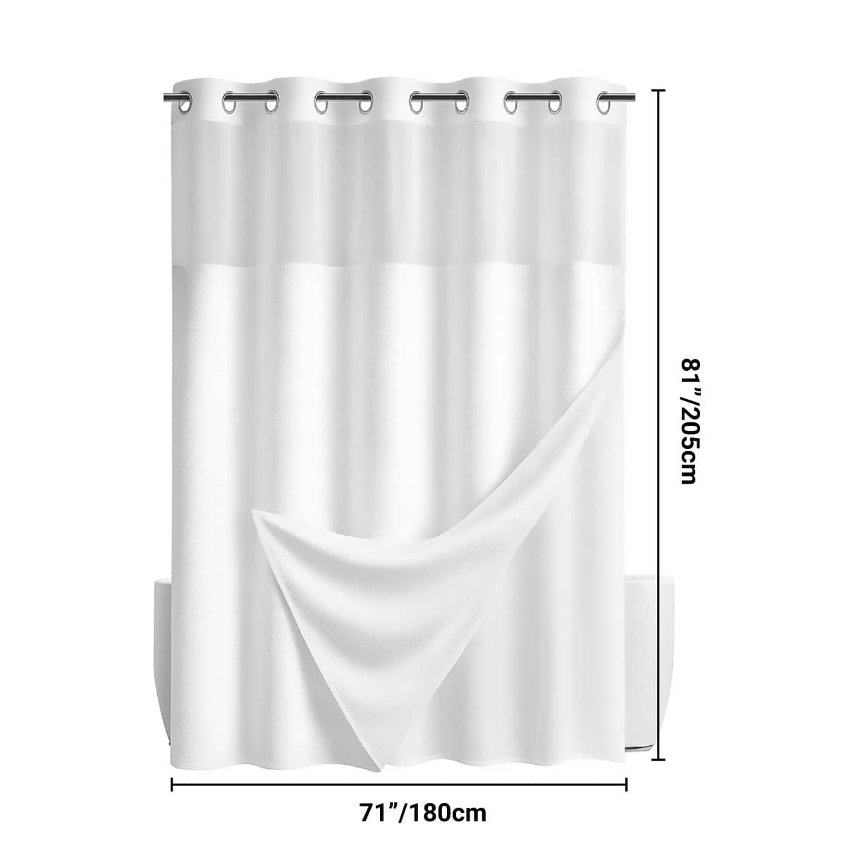 Double Waffle Waterproof Shower Curtain, Mildew Resistant - Green - view 4