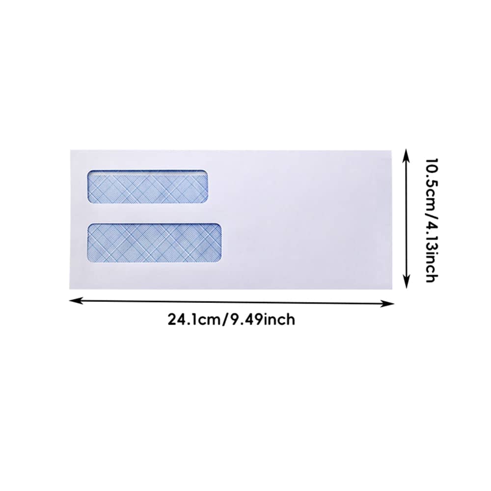 Double Window Business Envelopes White Peel and Seal Mailing Envelopes Pack of 50 - view 3