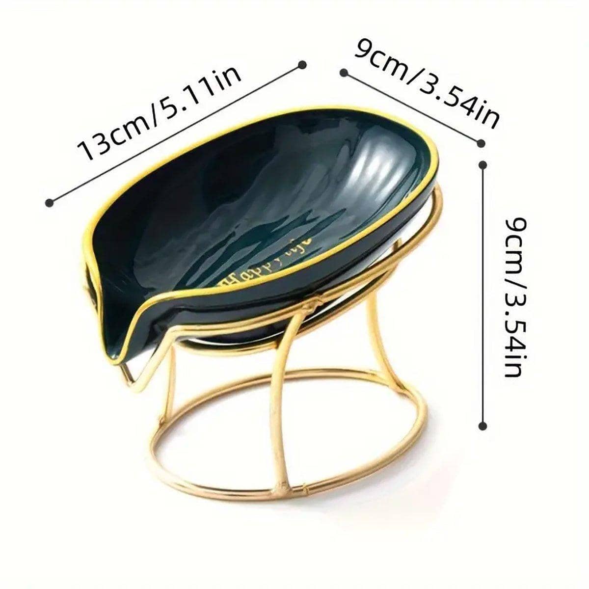 Drainage Soap Dish with Metal Stand - Dark Green - view 4