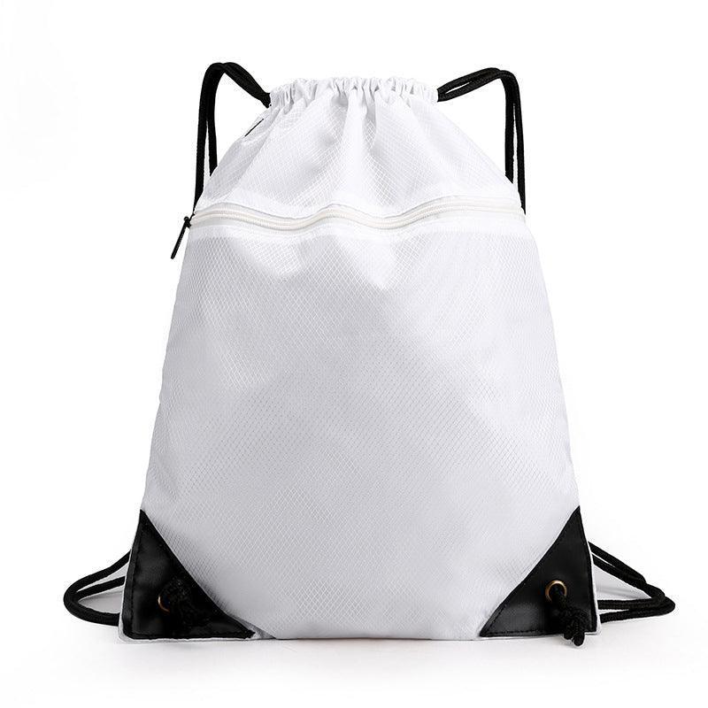 Drawstring Backpack, Splash Protection, 50 x 43 x 1 cm - White