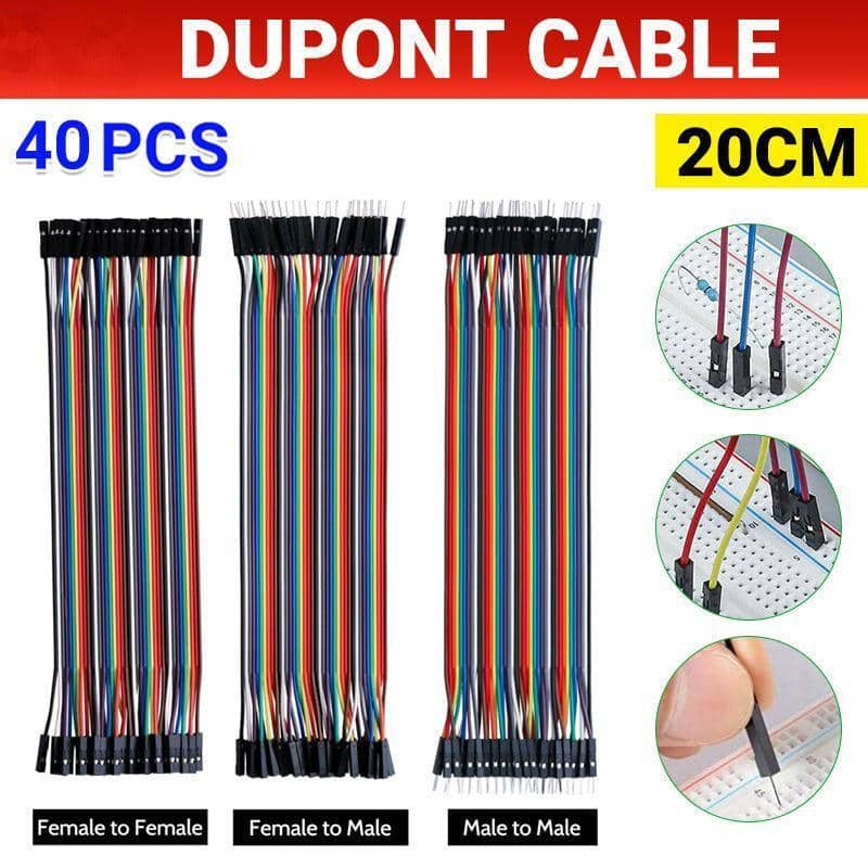 Dupont Jumper Wire Cable Pack of 40 - Male to Female 20 cm - view 2