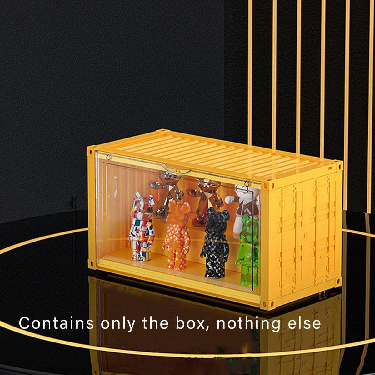 Dustproof Display Case with Clear Panels, Yellow - view 4