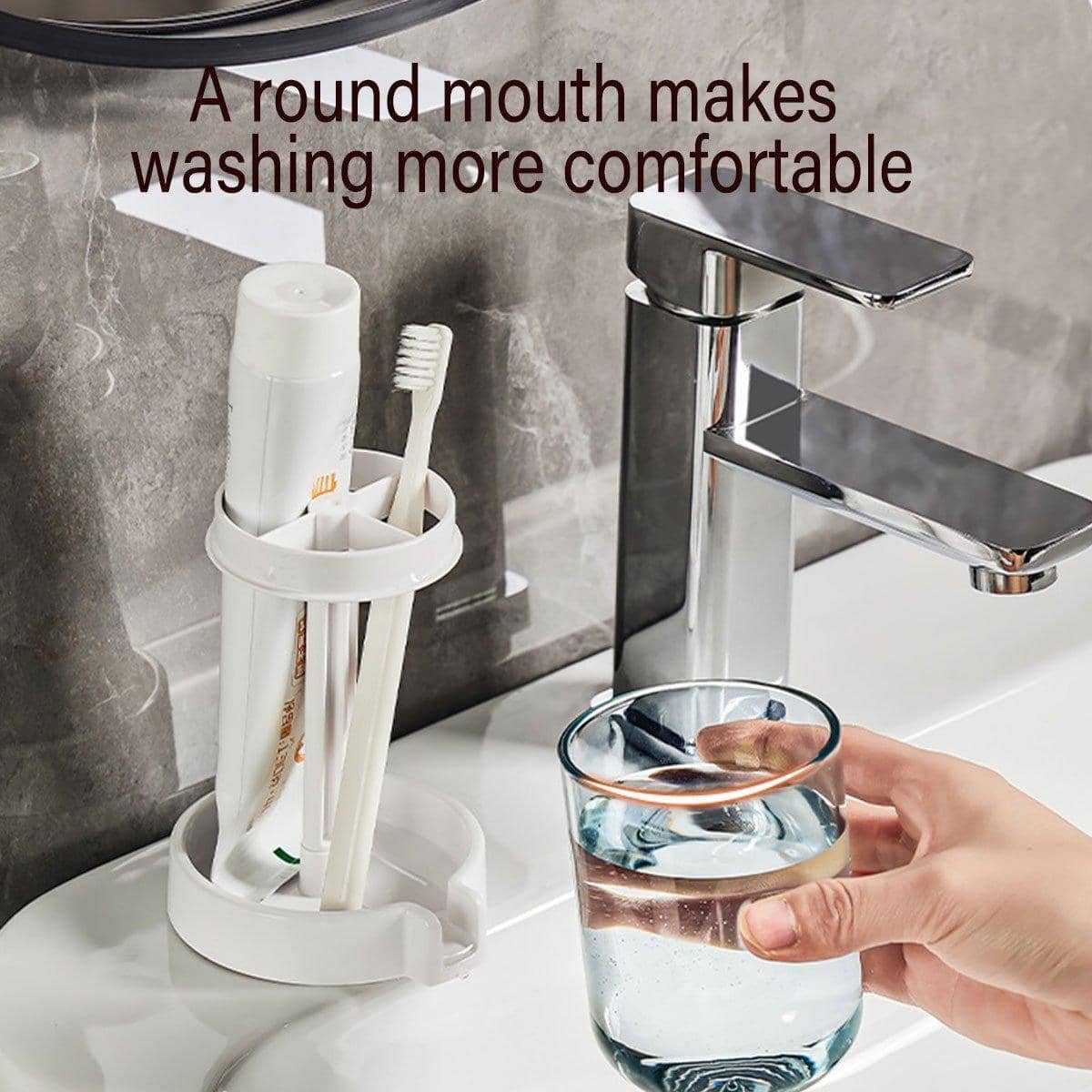 Dustproof Toothbrush Holder with Cover and Wash Cup - Purple - view 5