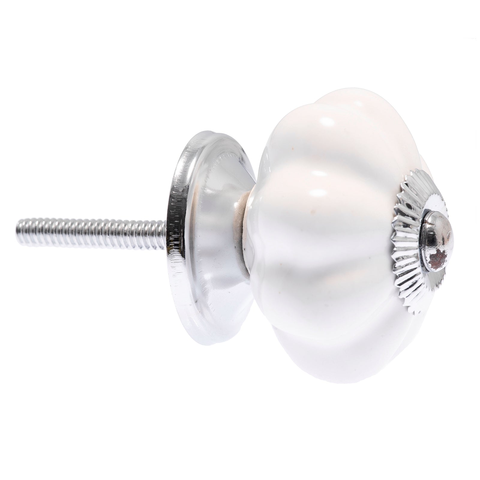 Lane 43mm White Ceramic Flower Cabinet Knob