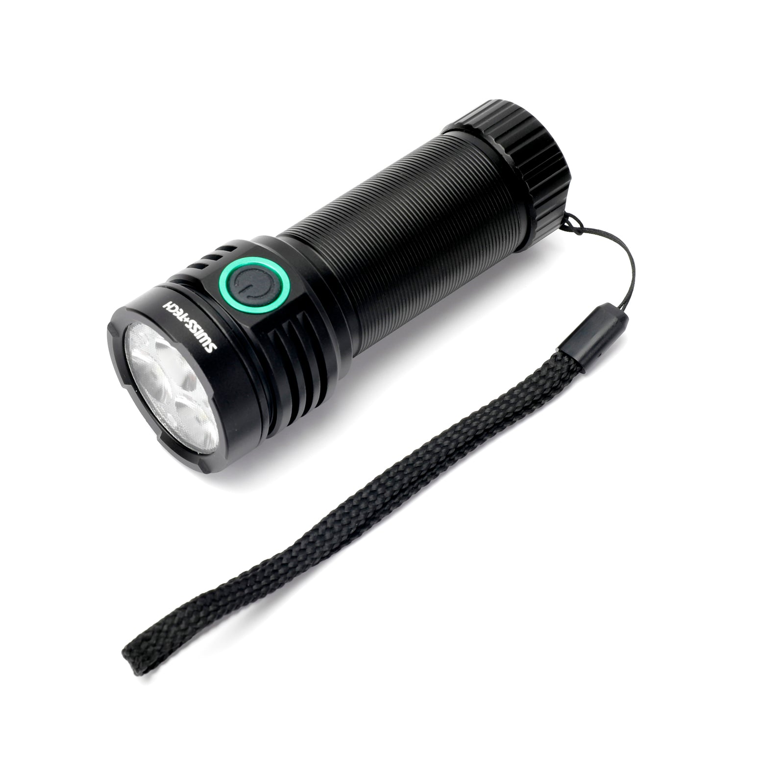 SWISS+TECH 3500lm Rechargeable Compact Turbo Flashlight, 220m Beam, OSRAM LED