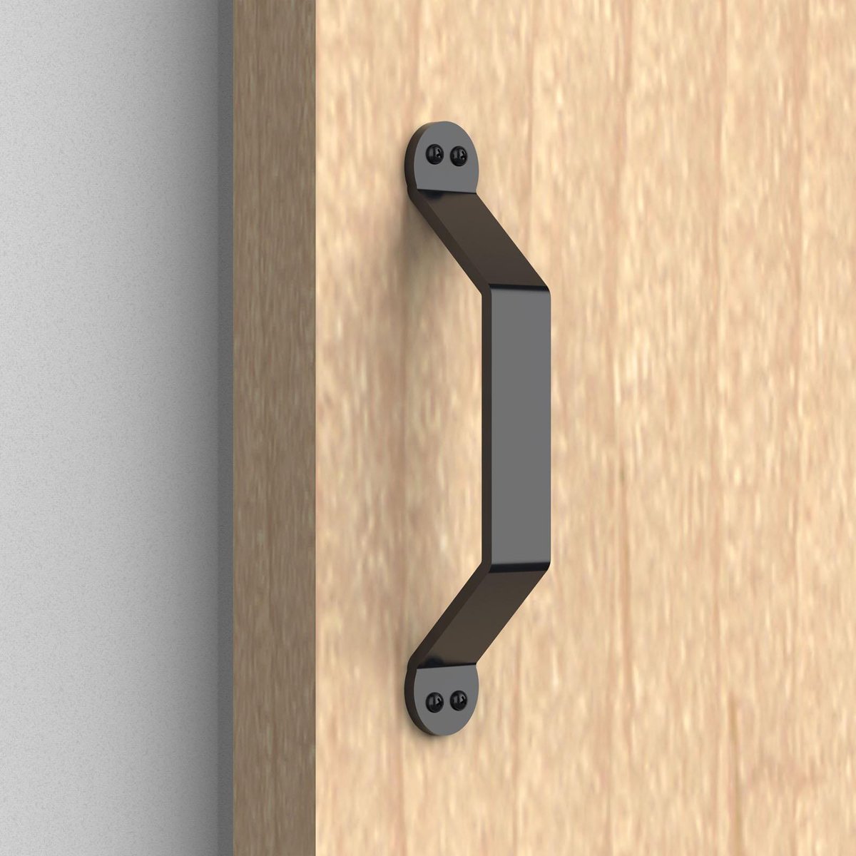 Rolltrak Spares 32mm Black Matte Powder Coated Steel Barn Door Raised Handle