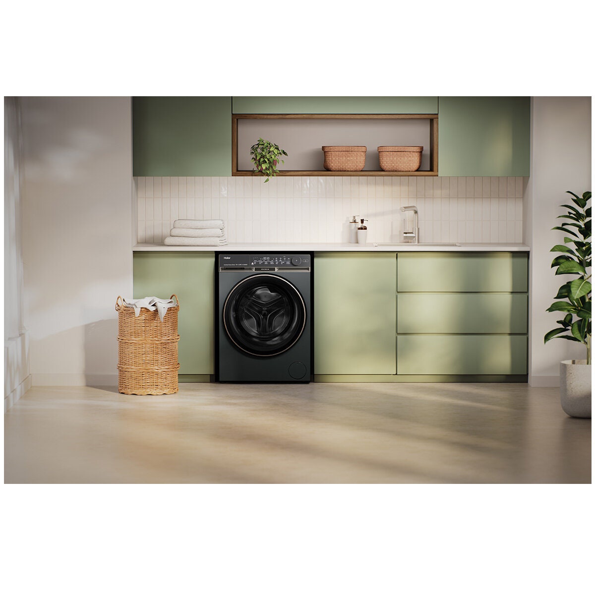 Haier 500 Series 10kg Front Loader - Black, Ultra Fresh Air, UV Protect, 5 Star Energy - HWF10DB2