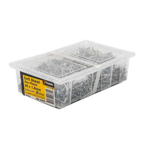 Paslode Soft Sheet Nails 25 x 1.8mm Zinc Plated 2kg 3300 Pack