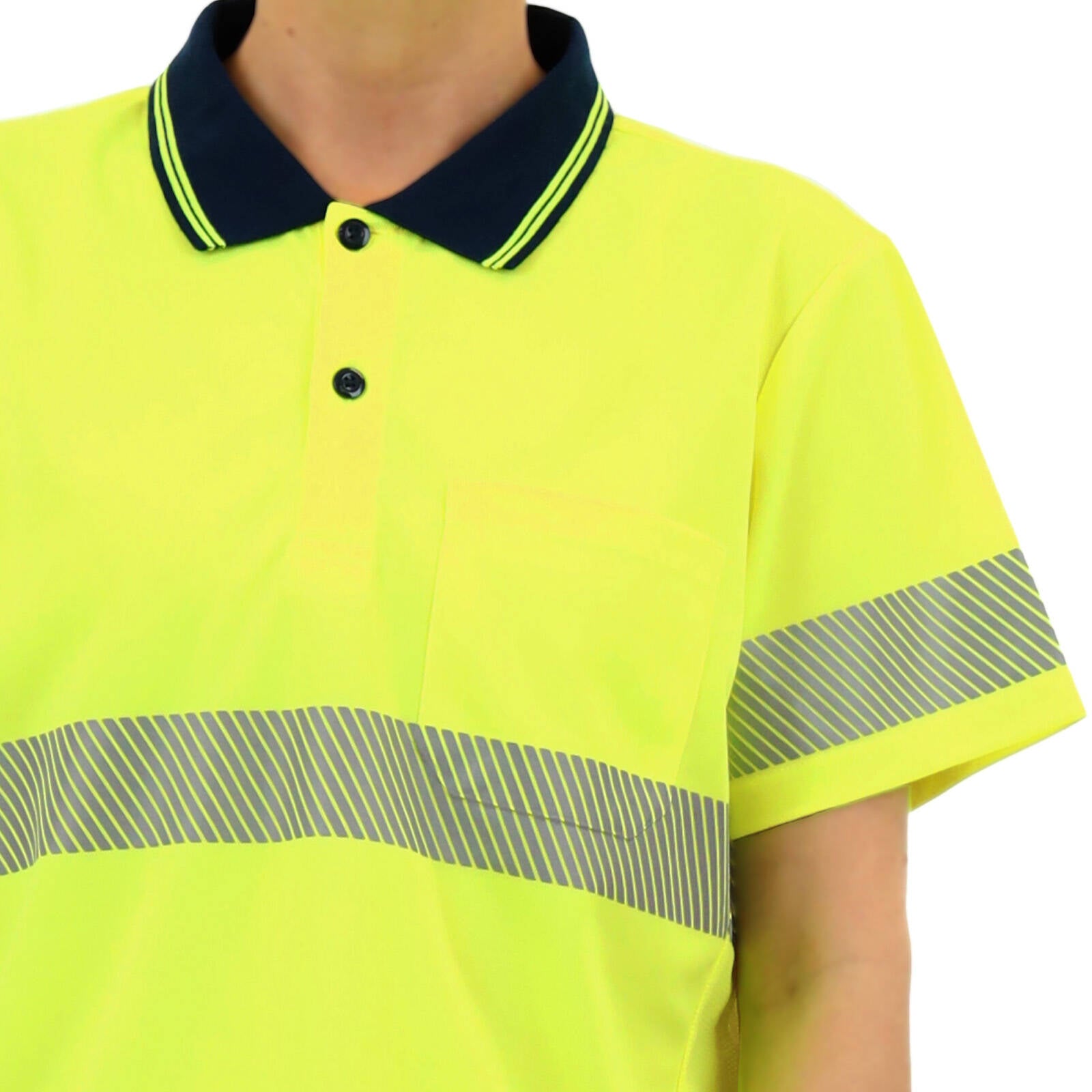 Citeco Women's Yellow Hi Vis Short Sleeve Polo - Reflective Polyester, Size 16