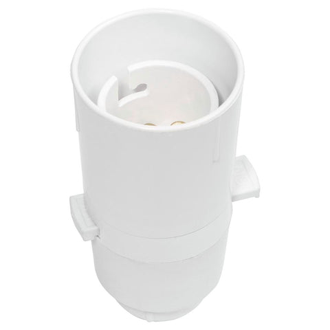 HPM Switched Lampholder, Bayonet B22, White, 240V 3A, Top Cable Entry