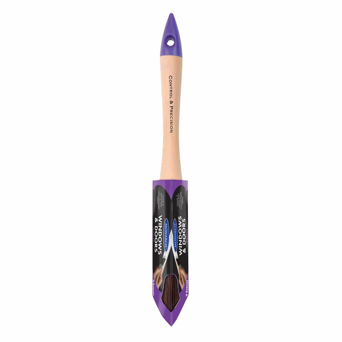 Monarch 33mm Synthetic Window Door Trim Brush - Triangle - Timber Handle - Ultra Smooth Finish - SuperSaverAU - view 1