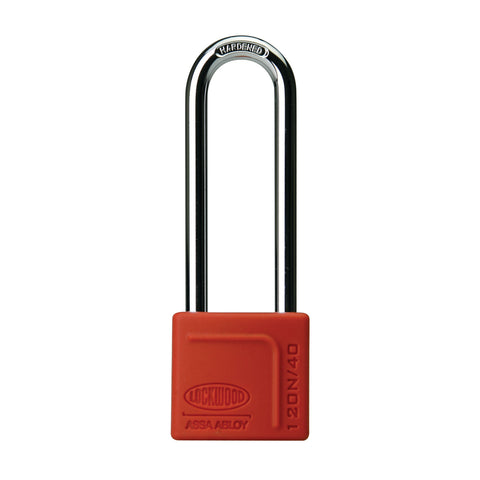 Lockwood 40mm Alloy Silicon Padlock with 80mm Long Brass Shackle