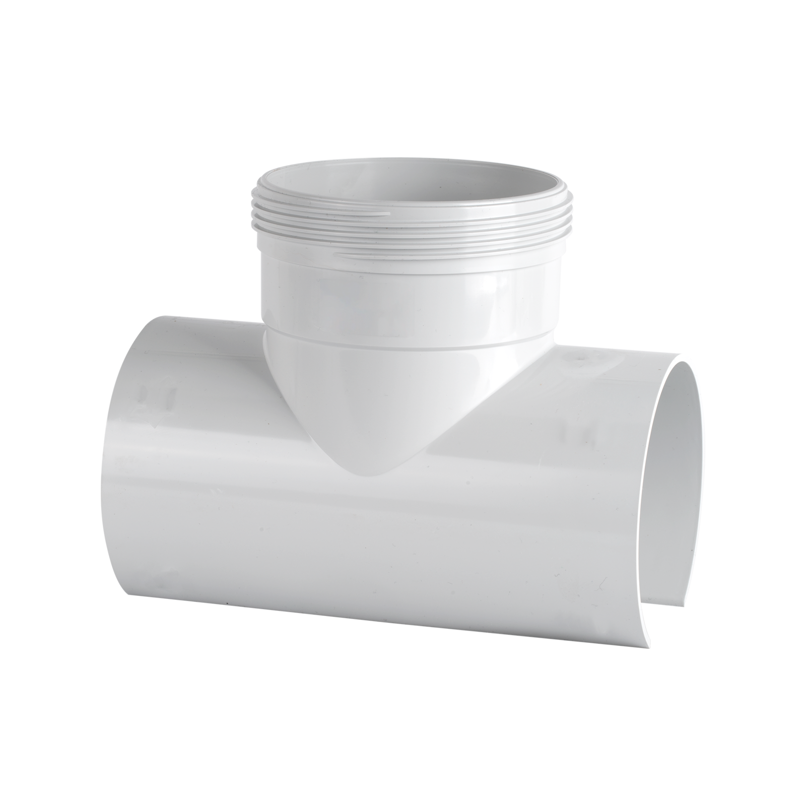 Holman 90mm PVC Stormwater Snap Tee, Push-On, White, Side Inlet