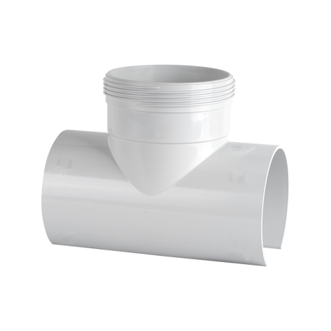 Holman 90mm PVC Stormwater Snap Tee, Push-On, White, Side Inlet