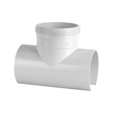 Holman 90mm PVC Stormwater Snap Tee, Push-On, White, Side Inlet