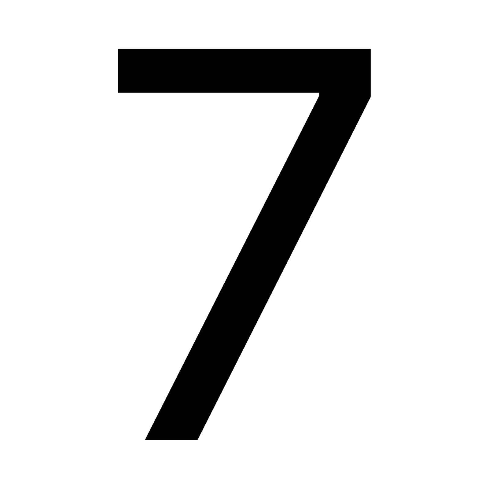 Numero Black Vinyl Transfer Number 7 Self-Adhesive Weather Resistant House Number