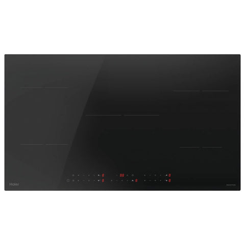 Haier 90cm 300 Series low current induction cooktop - 19.7A - five zones - black glass - HCI905TPB4
