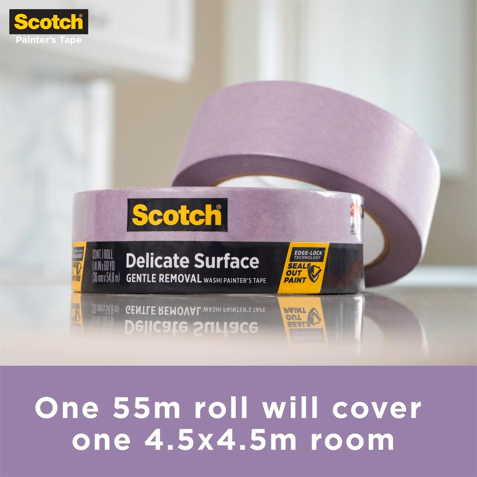 Scotch 24mm x 55m Delicate Surface Gentle Removal Painter's Masking Tape, Purple