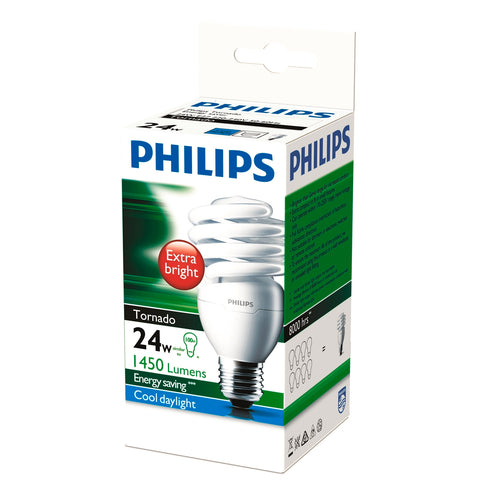 Philips Spiral E27 24W CFL Globe 1450lm Cool Daylight