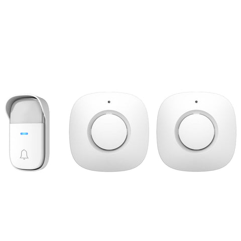 Arlec White 150m Wireless Dual Plug-in Door Chime With Kinetic Push Button KDC02-2