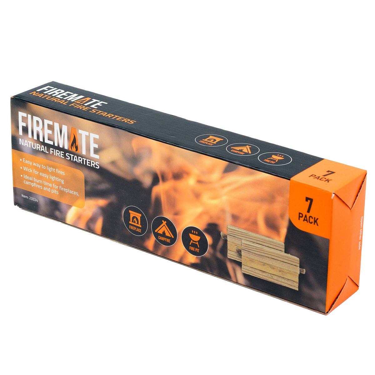 Firemate Natural Fire Starters 7 Pack - Easy Lighting - Non-Toxic - 80mm x 41mm x 41mm - SuperSaverAU - view 1