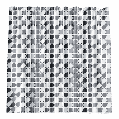 Barelli Droplet Dreams Polyester Shower Curtain 180 x 180cm 12 Rings