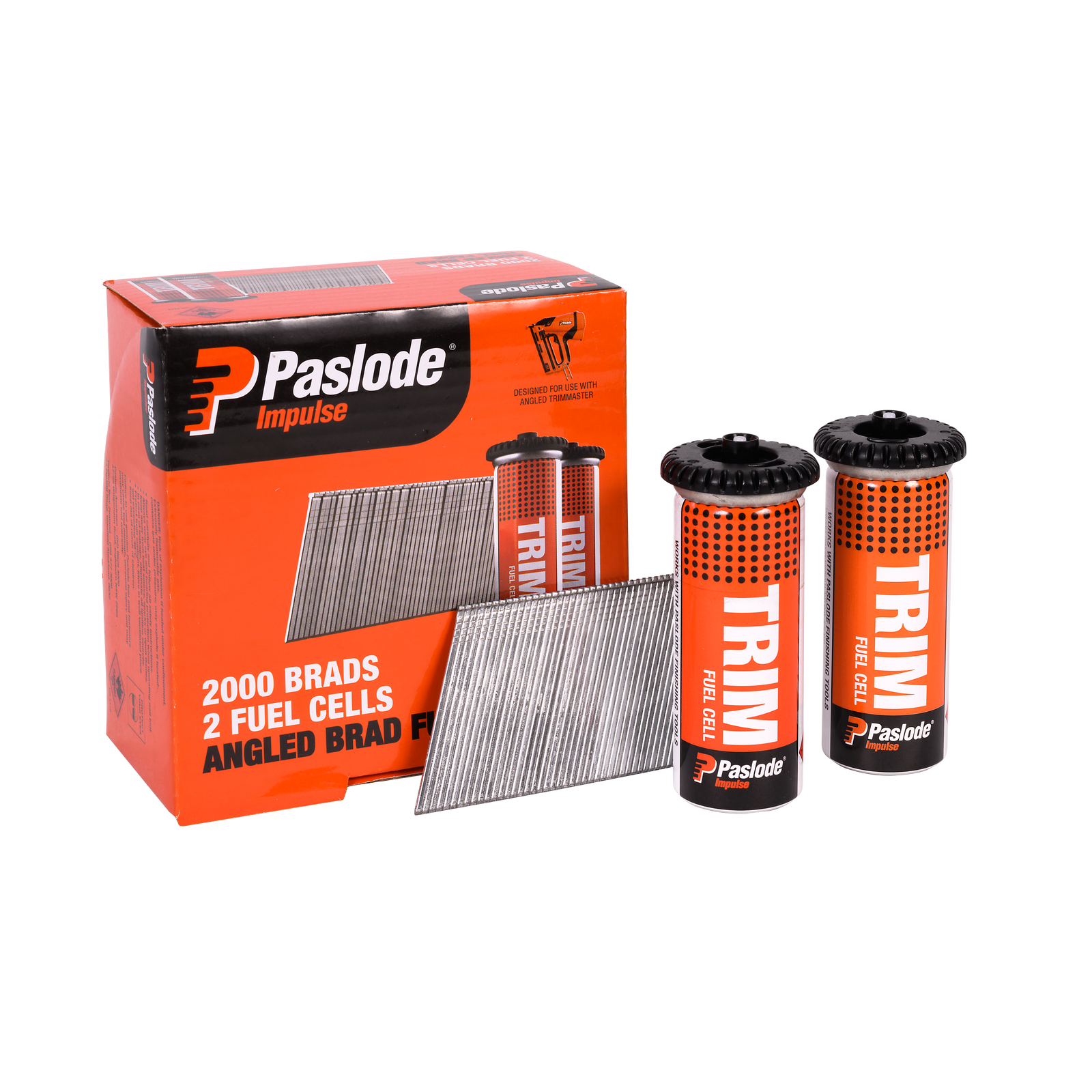 Paslode 50 x 1.6mm 16 Gauge 20 Degree Zinc Plated Angled Brad Nails with Fuel - 2000 Pack