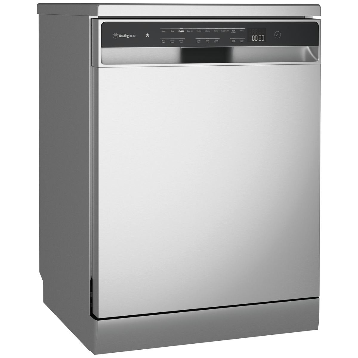 Westinghouse 60cm Freestanding Dishwasher - 15 Place Settings, Stainless Steel, 10 Programs - WSF6608XC