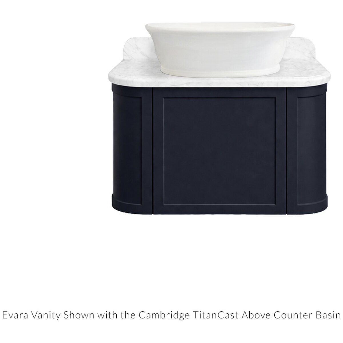 Turner Hastings Evara 75cm Wall Hung Vanity - Marble Top, Aegean Blue, 1 Taphole - EV755-AB-1TH
