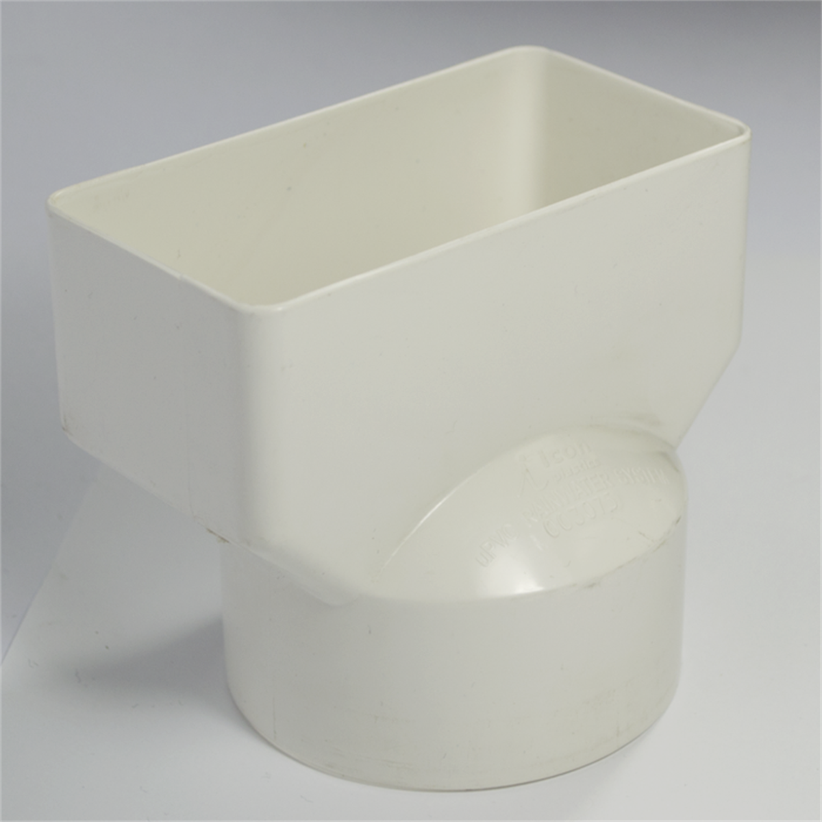 Icon Plastics 100 x 50 to 80mm White PVC Downpipe Adaptor