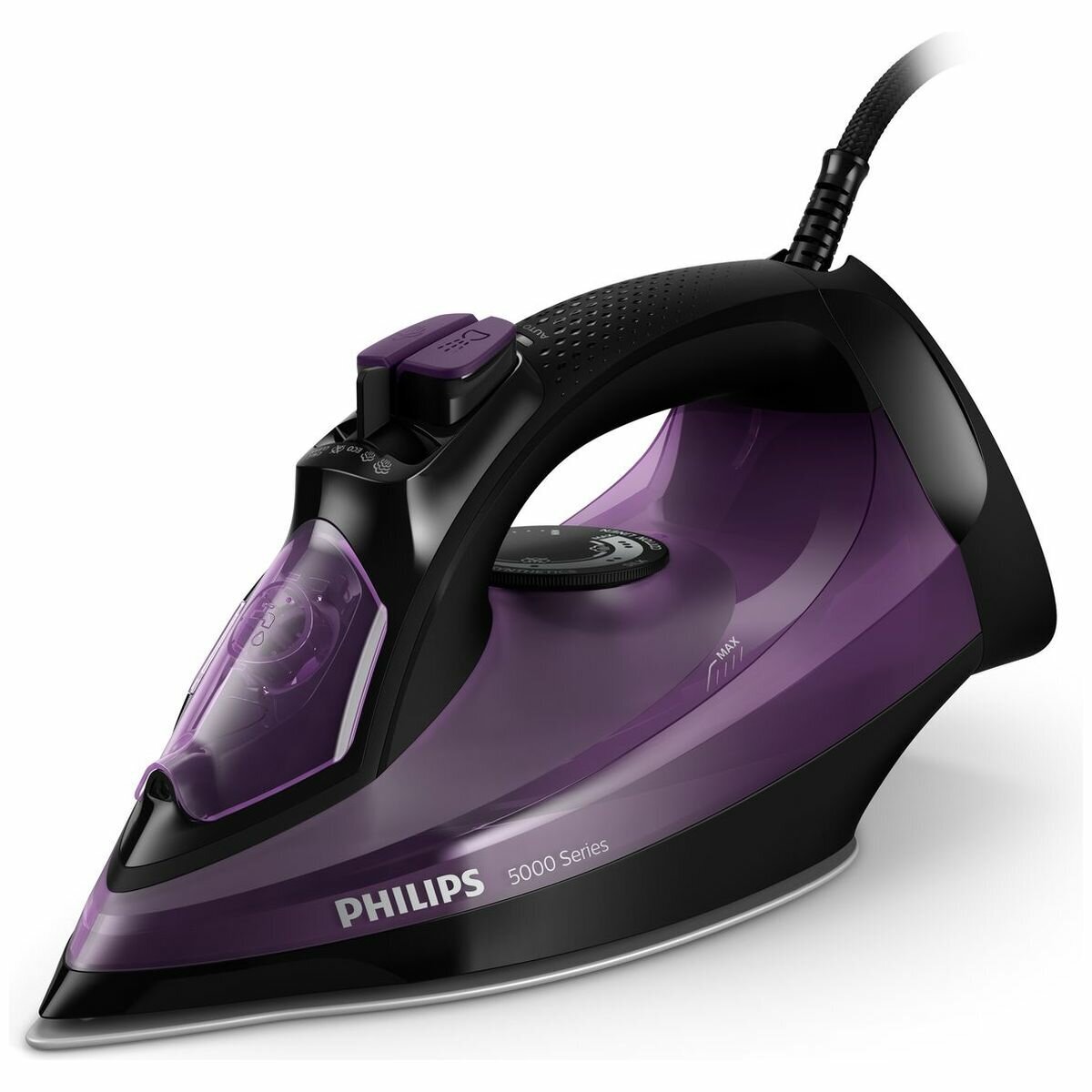 Philips 5000 Series Steam Iron 2400W - SteamGlide Plus Soleplate, 45g/min Steam, Dark Purple - DST5030-80