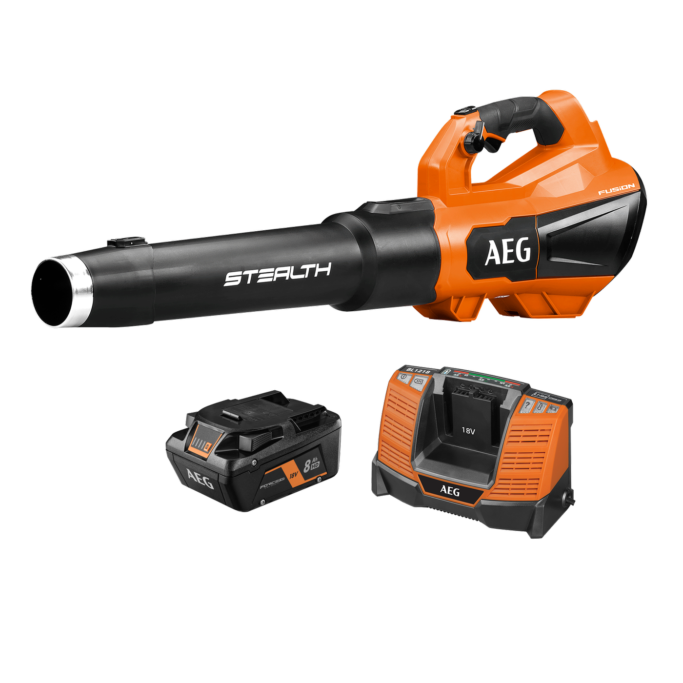 AEG 18V 8.0Ah Fusion Stealth Jet Blower Kit with Battery & Charger A18FBLW28