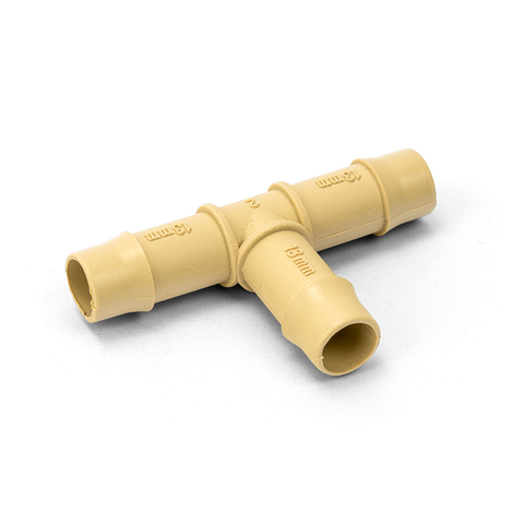 Holman 13mm Beige Barbed Poly Tee - Polypropylene Irrigation Fitting