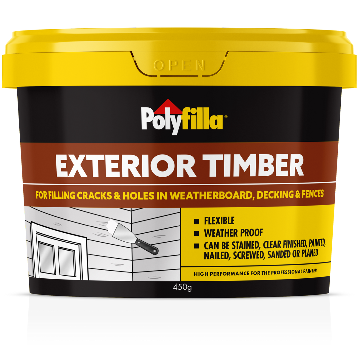 Polyfilla 450g Exterior Timber Filler, Ready Mixed Paste, Pine