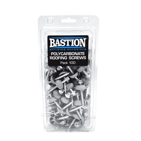 Bastion Type 17 Polycarbonate Roofing Screws Galvanised Steel - 100 Pack